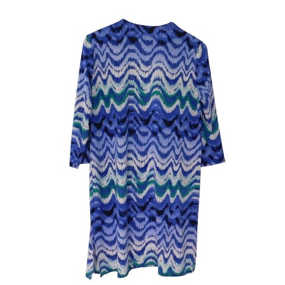 Chico's Travelers Open Front Lightweight Jacket top Slinky Blue Teal Blue 1 M - Picture 4 of 5